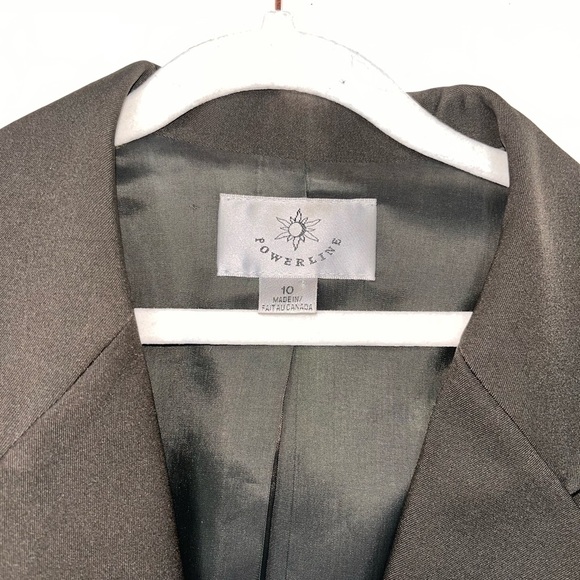 Powerline Blazer Fitted Button Jacket Made In Canada Olive Green Women’s Sz 10 - Picture 8 of 10